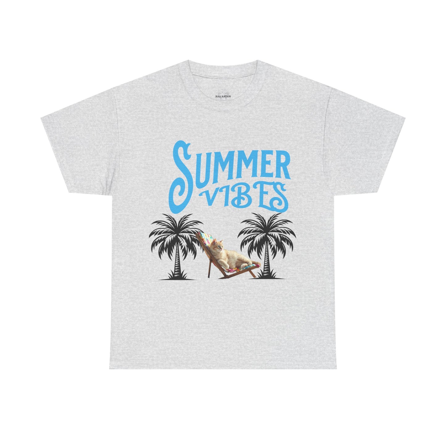 Cat lovers shirt Summer Vibes Tee, Beach Shirt, Vacation Apparel, Tropical T-Shirt, Casual Wear, Gift for Friends