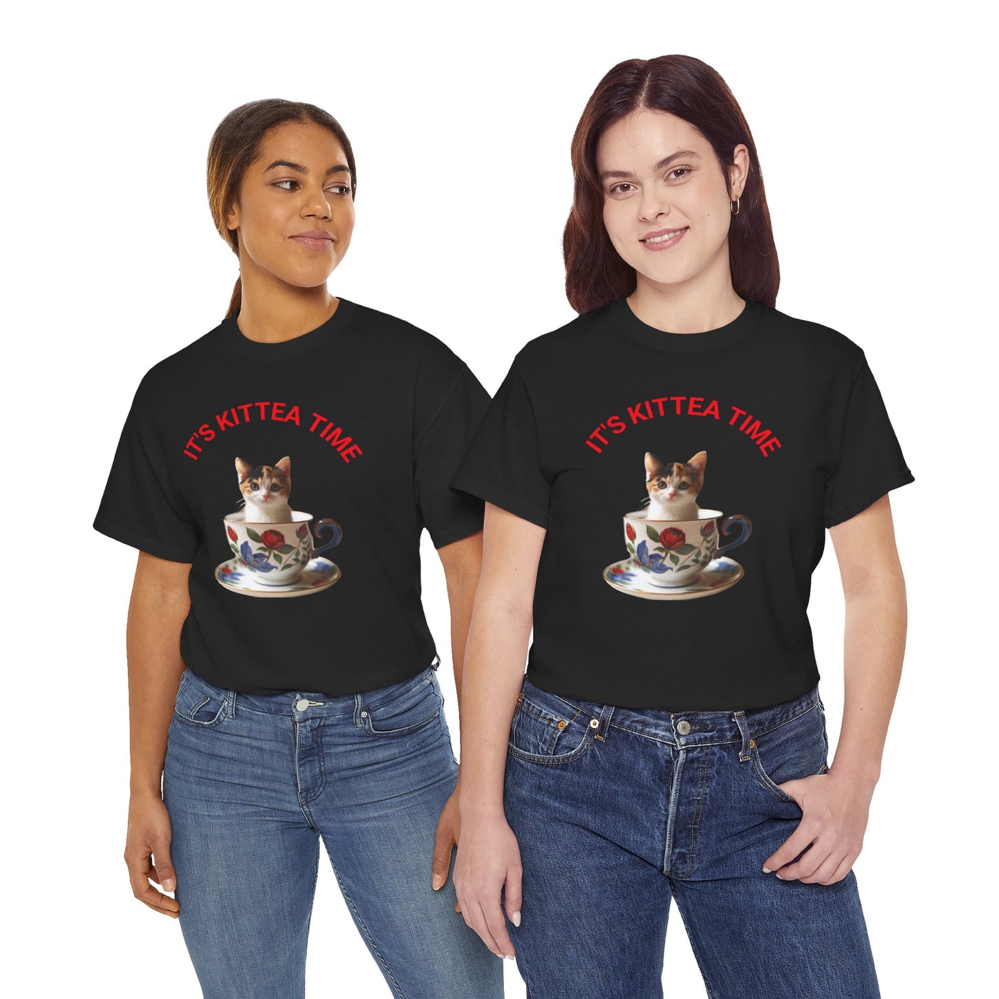 Funny Cat Lover Tee, It's Kittea Time Shirt, Unisex Cotton T-Shirt, Gift for Pet Owners, Animal Lover Apparel, Casual Wear