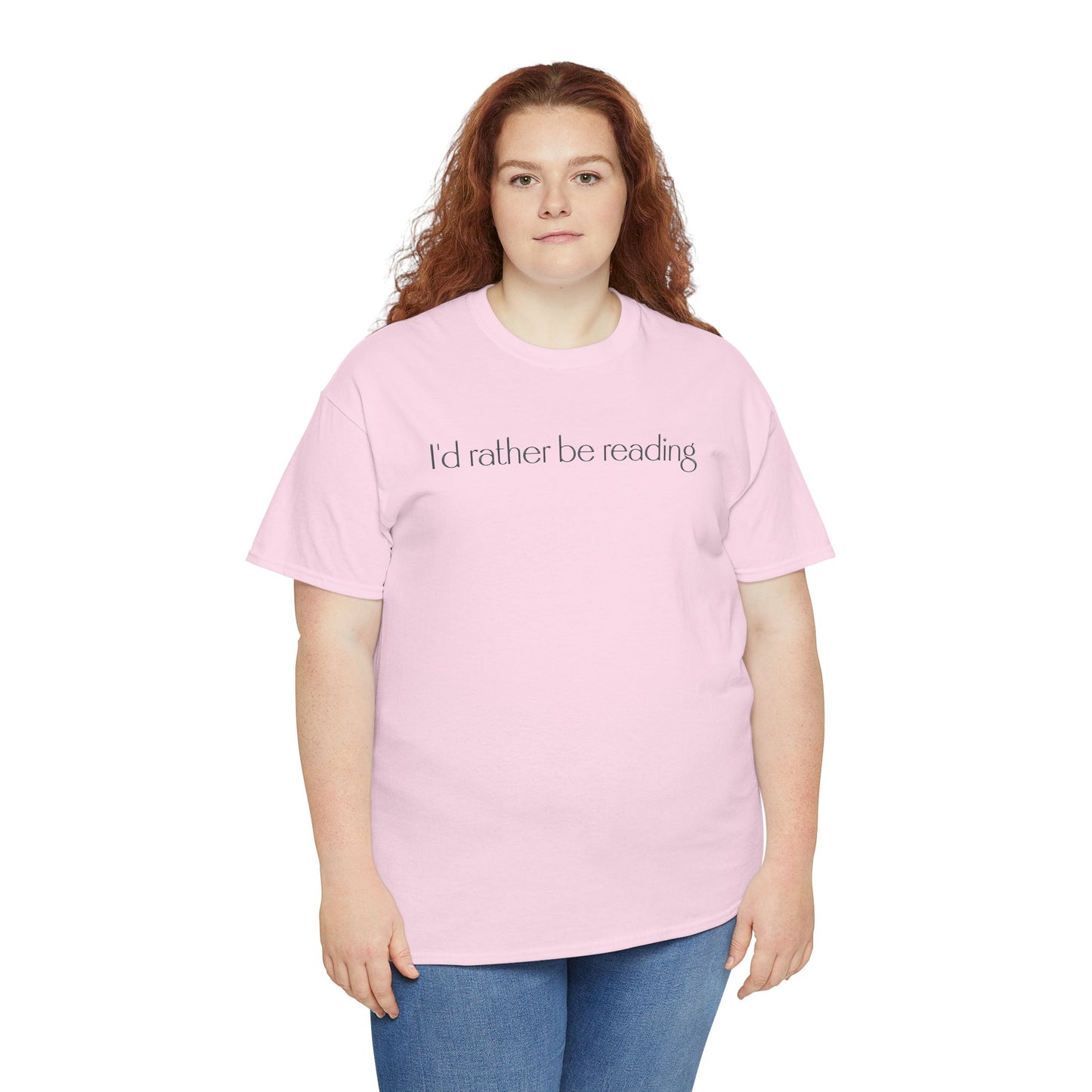 I'd Rather Be Reading Unisex Heavy Cotton Tee - Perfect for Book Lovers, Cozy Vibes, Gift for Readers, Literary Enthusiasts, Casual Wear