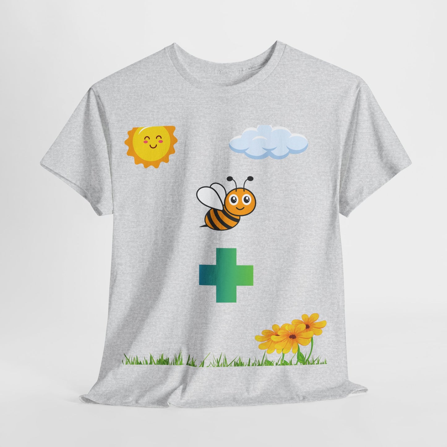 Cute be positive t-shirt. bee plus t-shirt