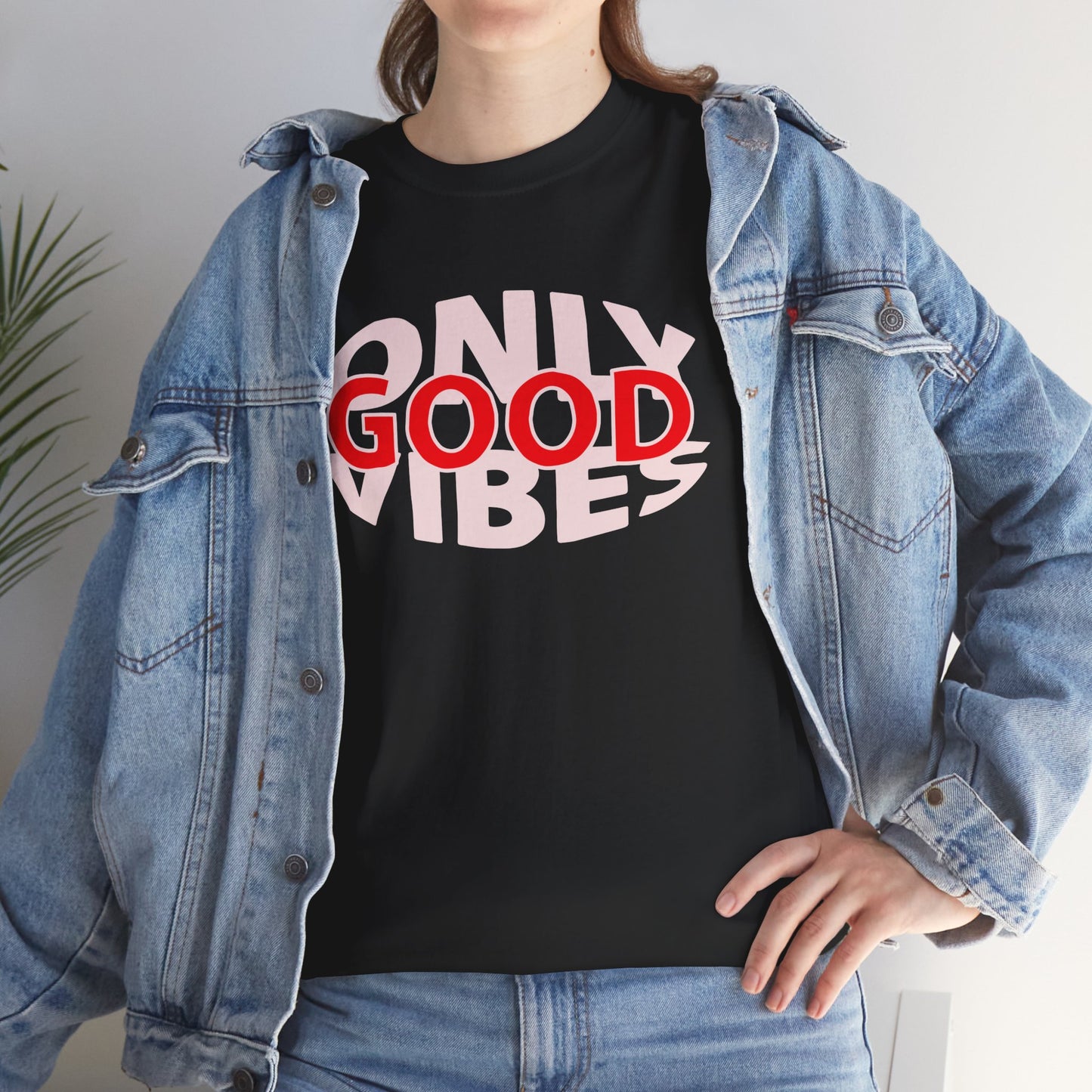 Only Good Vibes Unisex Heavy Cotton Tee | Casual Wear, Gift for Friends, Summer Outfit, Music Festival T-Shirt, Everyday Comfort