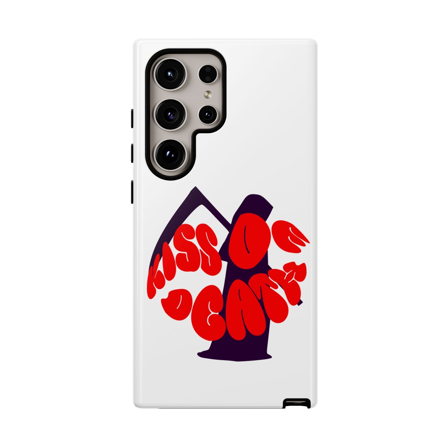 kiss Of Death iPhone Google Pixel Samsung Galaxy, cool design white phone case, iPhone phone Samsung galaxy Google pixel phone case