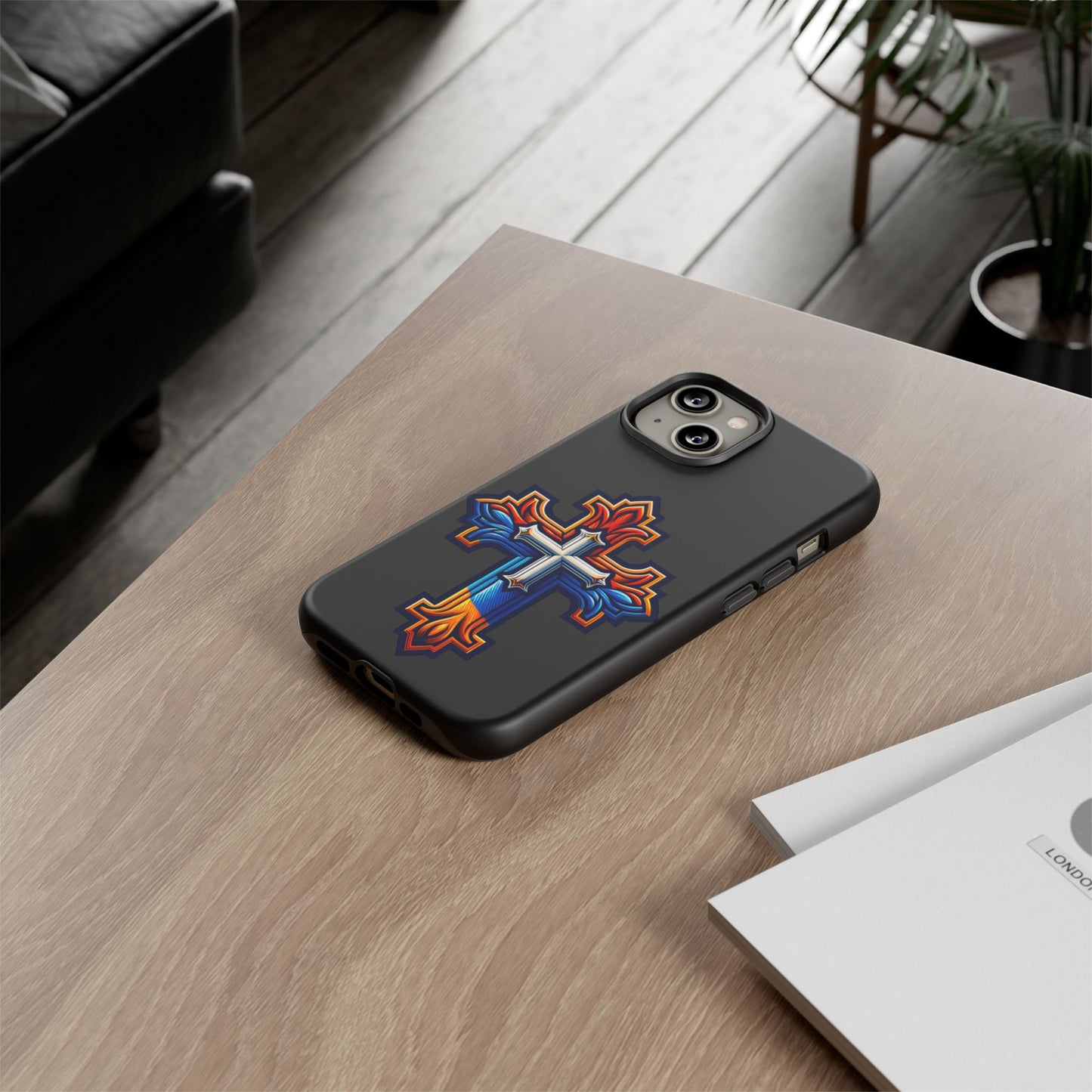 iPhone 16 iPhone 16 Pro iPhone 16 Pro Max iPhone 15 iPhone 15 Pro iPhone 15 Pro Max Armenian Cross phone case black, Christian phone case