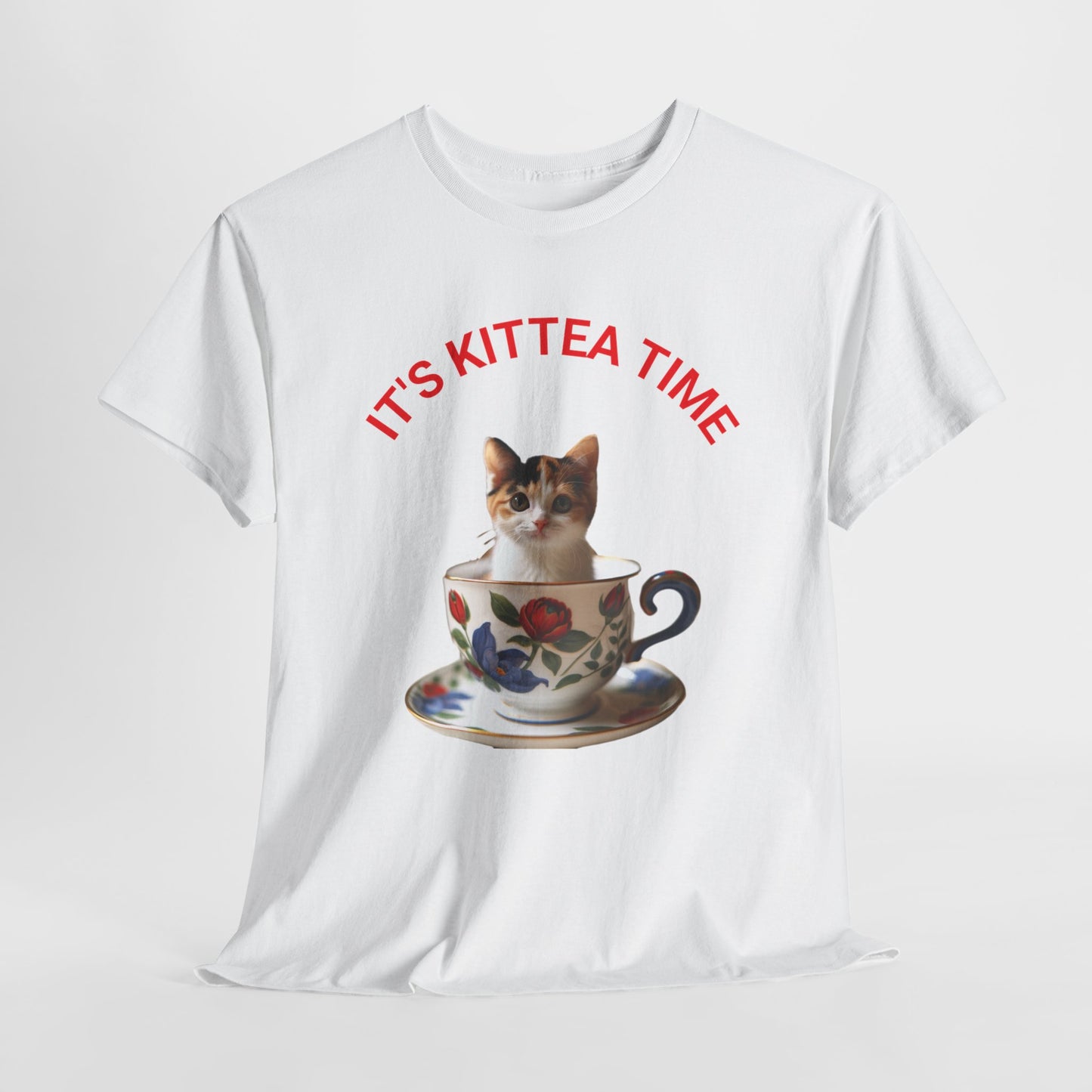 Funny Cat Lover Tee, It's Kittea Time Shirt, Unisex Cotton T-Shirt, Gift for Pet Owners, Animal Lover Apparel, Casual Wear