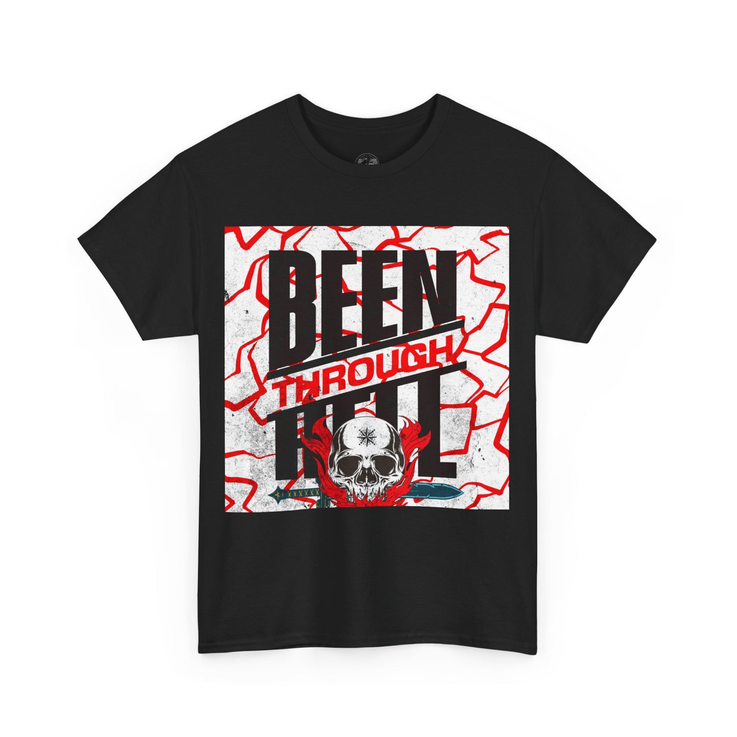 Been Through Hell t-shirt- Unisex Heavy Cotton Tee for Casual Wear, Music Festivals, Skateboarding, Rock t-shirt, Great Gift