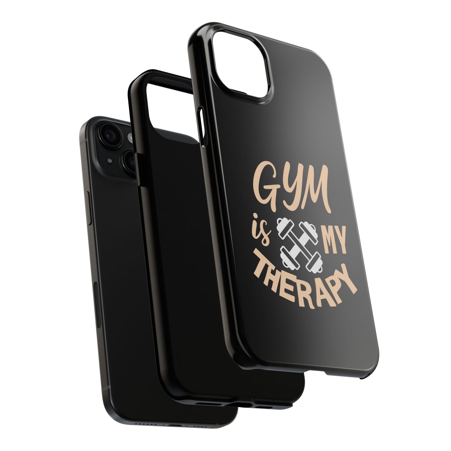 Gym Is My Therapy iPhone Phone Case | Fitness Dumbbell Workout Motivational iphone compatibie