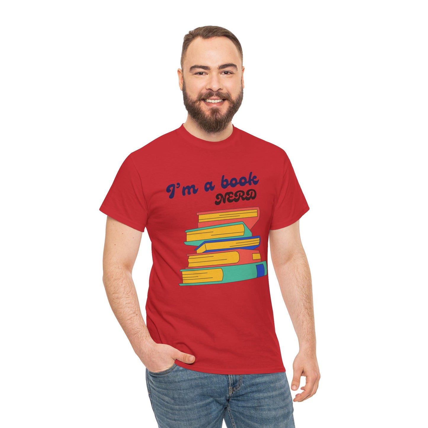 I'm a Book Nerd Unisex Heavy Cotton Tee, Perfect for Book Lovers, Reading Gifts, Nerdy Apparel, Casual Wear, book nerd shirt