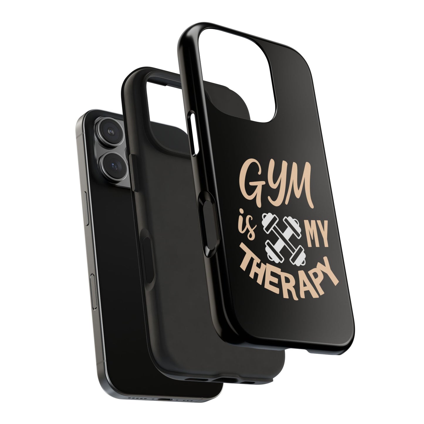 Gym Is My Therapy iPhone Phone Case | Fitness Dumbbell Workout Motivational iphone compatibie