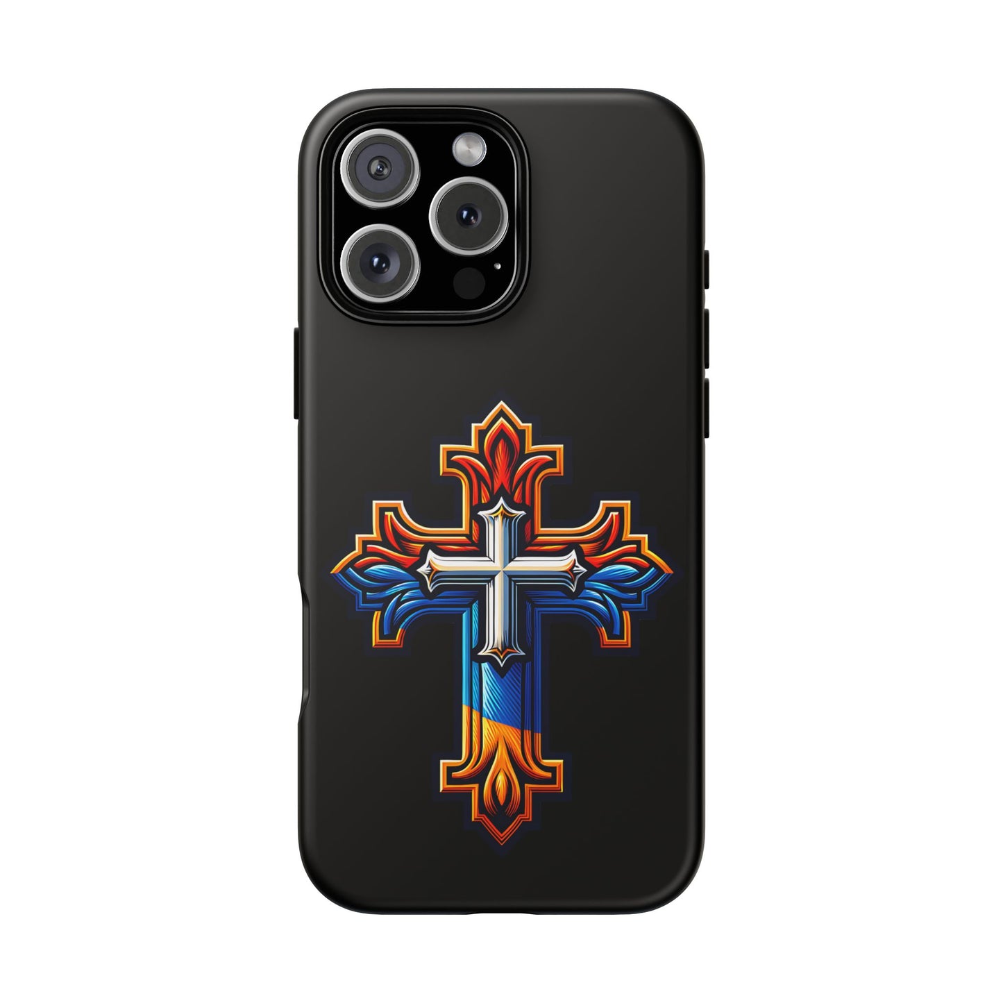 iPhone 16 iPhone 16 Pro iPhone 16 Pro Max iPhone 15 iPhone 15 Pro iPhone 15 Pro Max Armenian Cross phone case black, Christian phone case