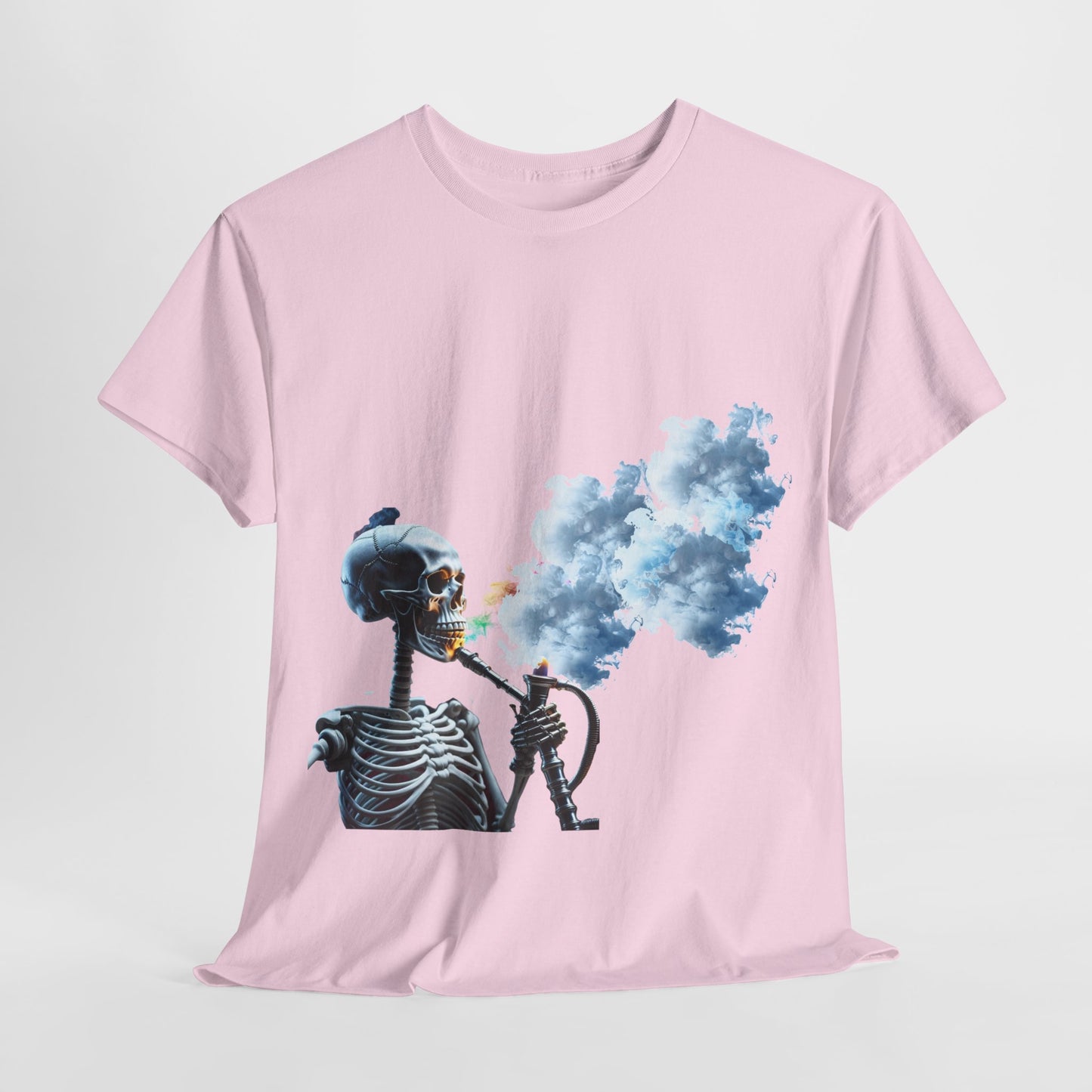 Skeleton smoking T-shirt, Chill Vibes Skeleton Tee Relaxed Graphic T-Shirt, Cool Summer Wear, Gift for Music Lovers, Casual Streetwear