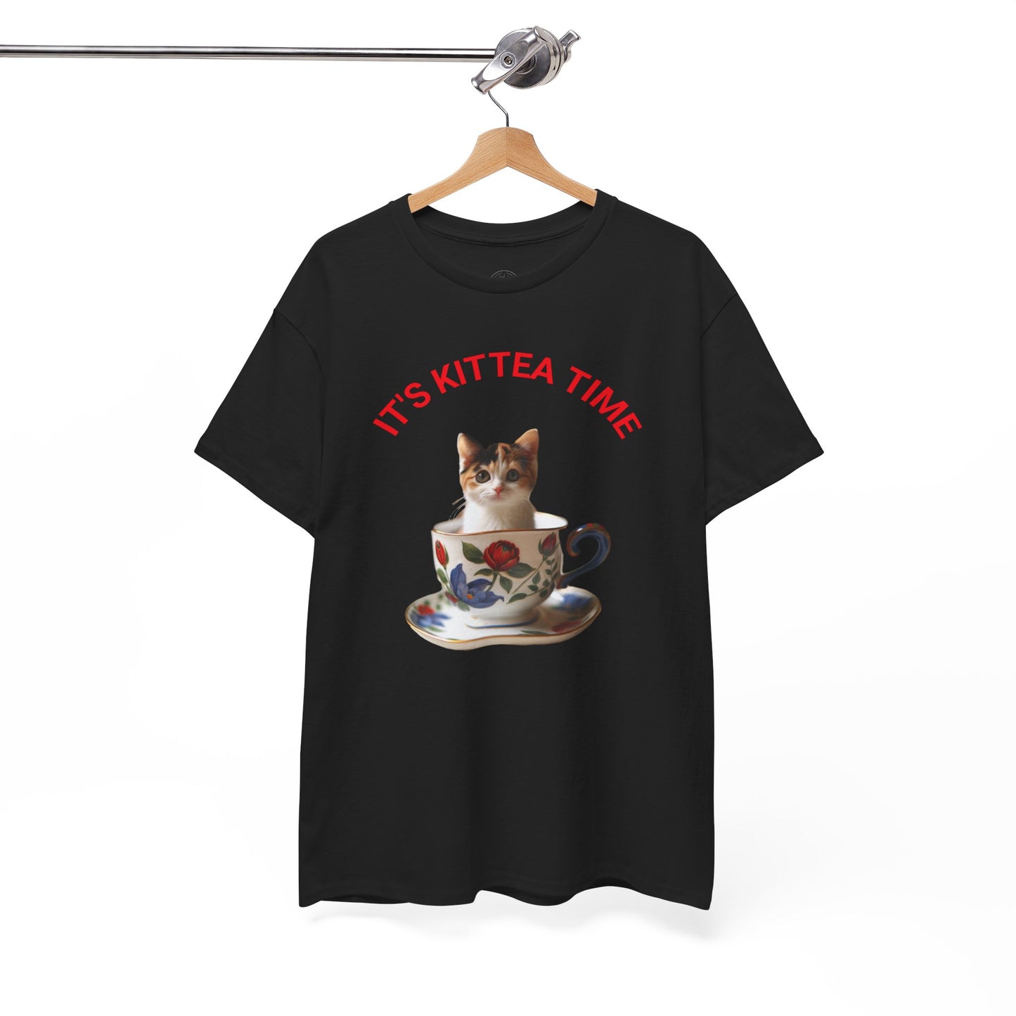 Funny Cat Lover Tee, It's Kittea Time Shirt, Unisex Cotton T-Shirt, Gift for Pet Owners, Animal Lover Apparel, Casual Wear