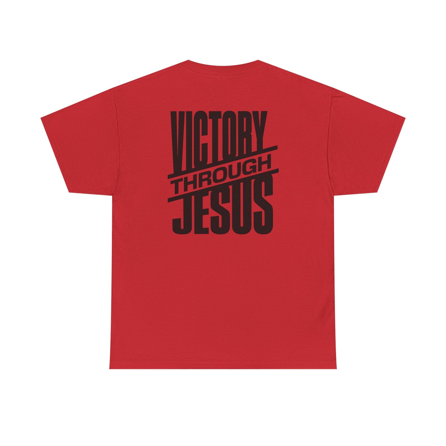 Victory Through Jesus Unisex Heavy Cotton Tee, Inspirational Christian Shirt, Faith-Based Apparel, Unisex T-Shirt, Religious Gift