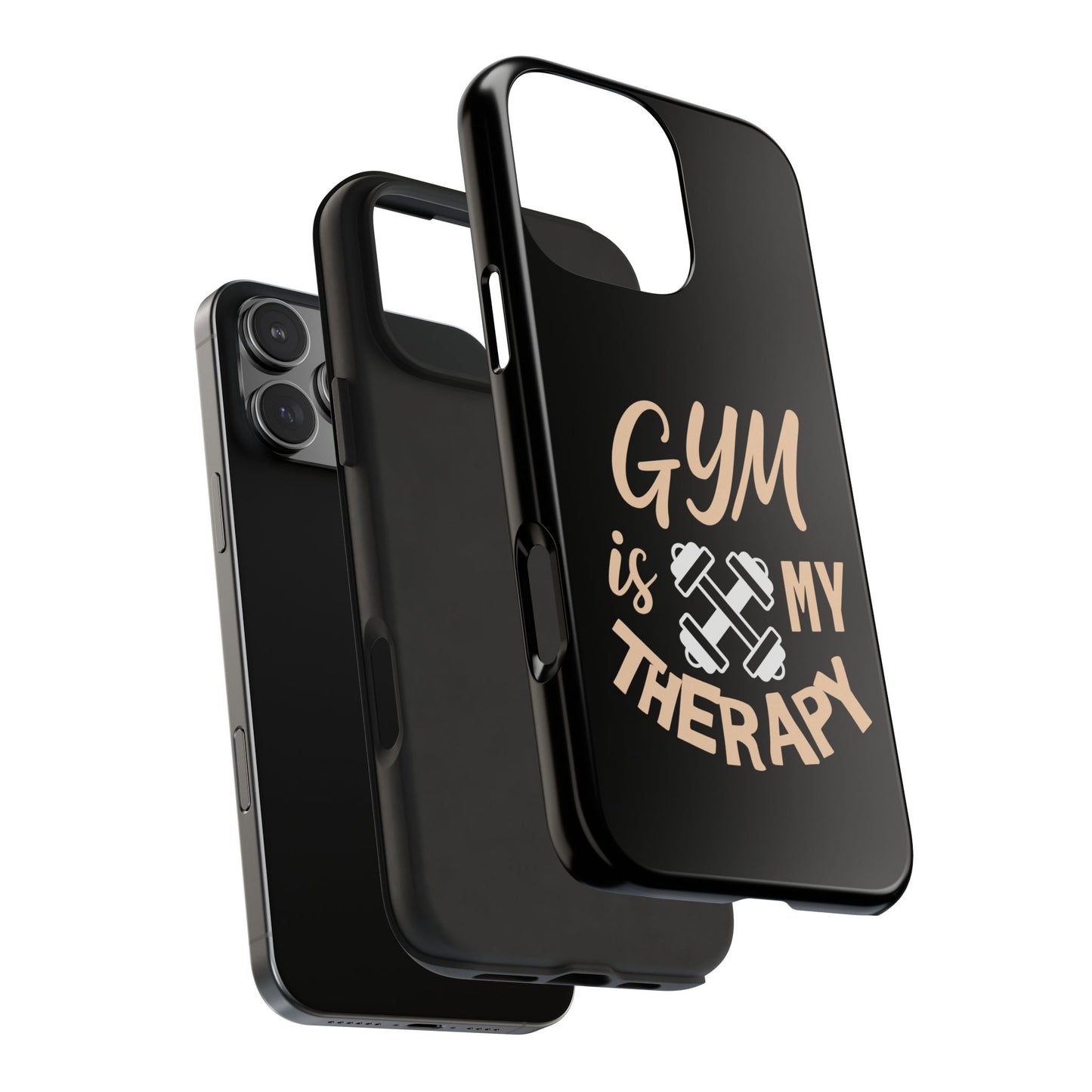 Gym Is My Therapy iPhone Phone Case | Fitness Dumbbell Workout Motivational iphone compatibie