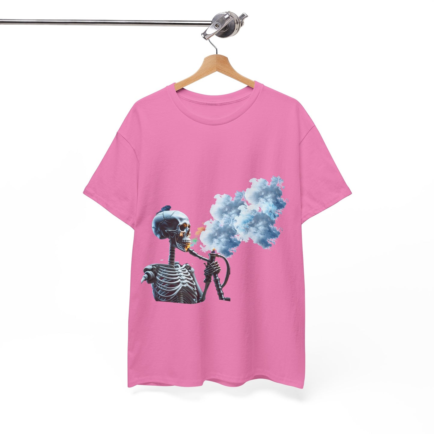 Skeleton smoking T-shirt, Chill Vibes Skeleton Tee Relaxed Graphic T-Shirt, Cool Summer Wear, Gift for Music Lovers, Casual Streetwear