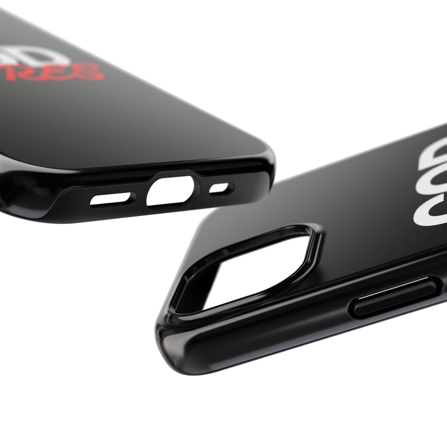 God Cares iPhone 14, 15, 16 and 17 Compatible Black Phone Case | Christian Scripture Typography, Black Red Text