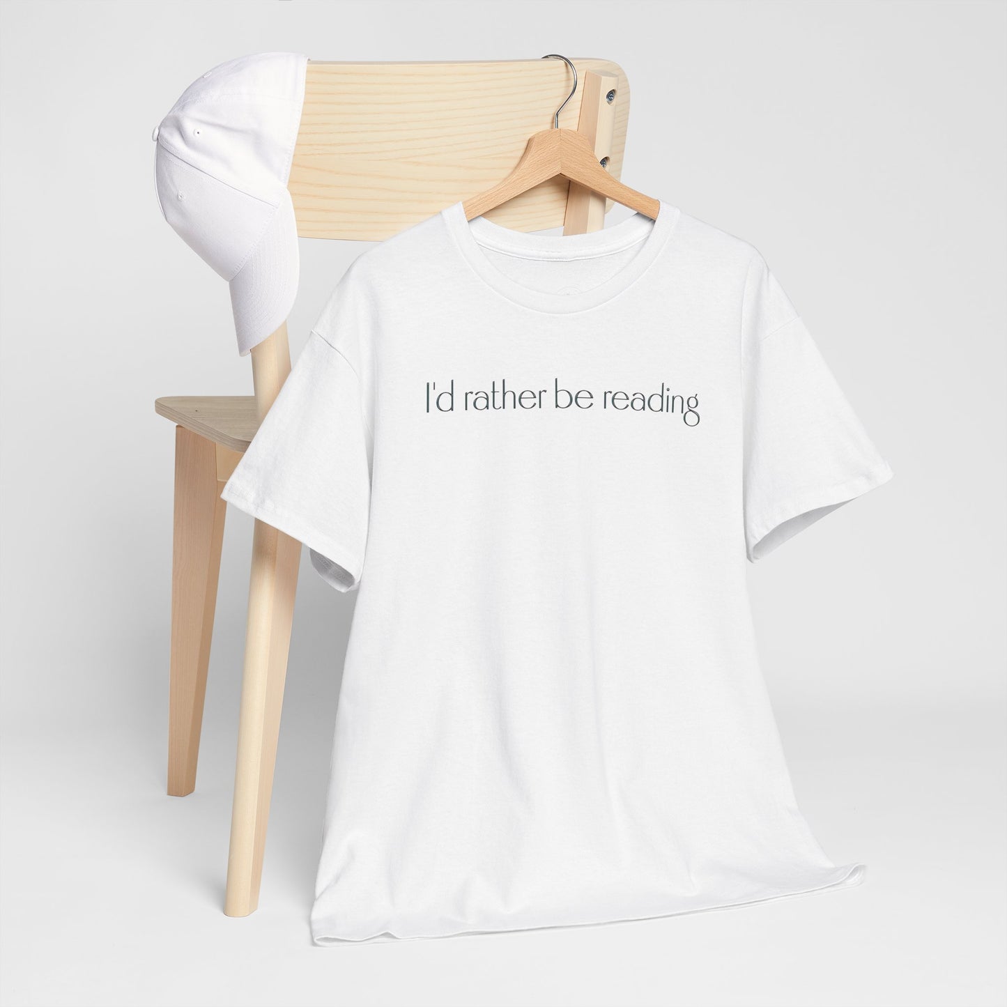 I'd Rather Be Reading Unisex Heavy Cotton Tee - Perfect for Book Lovers, Cozy Vibes, Gift for Readers, Literary Enthusiasts, Casual Wear