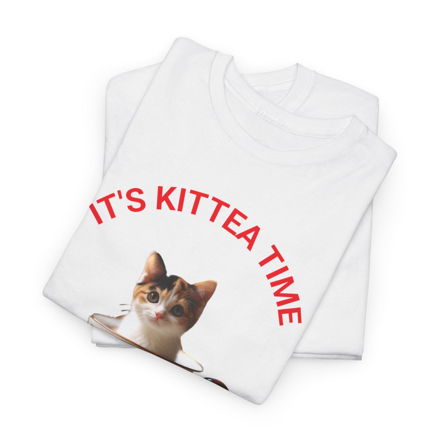 Funny Cat Lover Tee, It's Kittea Time Shirt, Unisex Cotton T-Shirt, Gift for Pet Owners, Animal Lover Apparel, Casual Wear