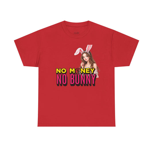 Unisex Heavy Cotton Tee: No Money No Bunny Tee, Funny Shirt for Easter, Casual Wear, Gift for Friends, Spring Celebration Top