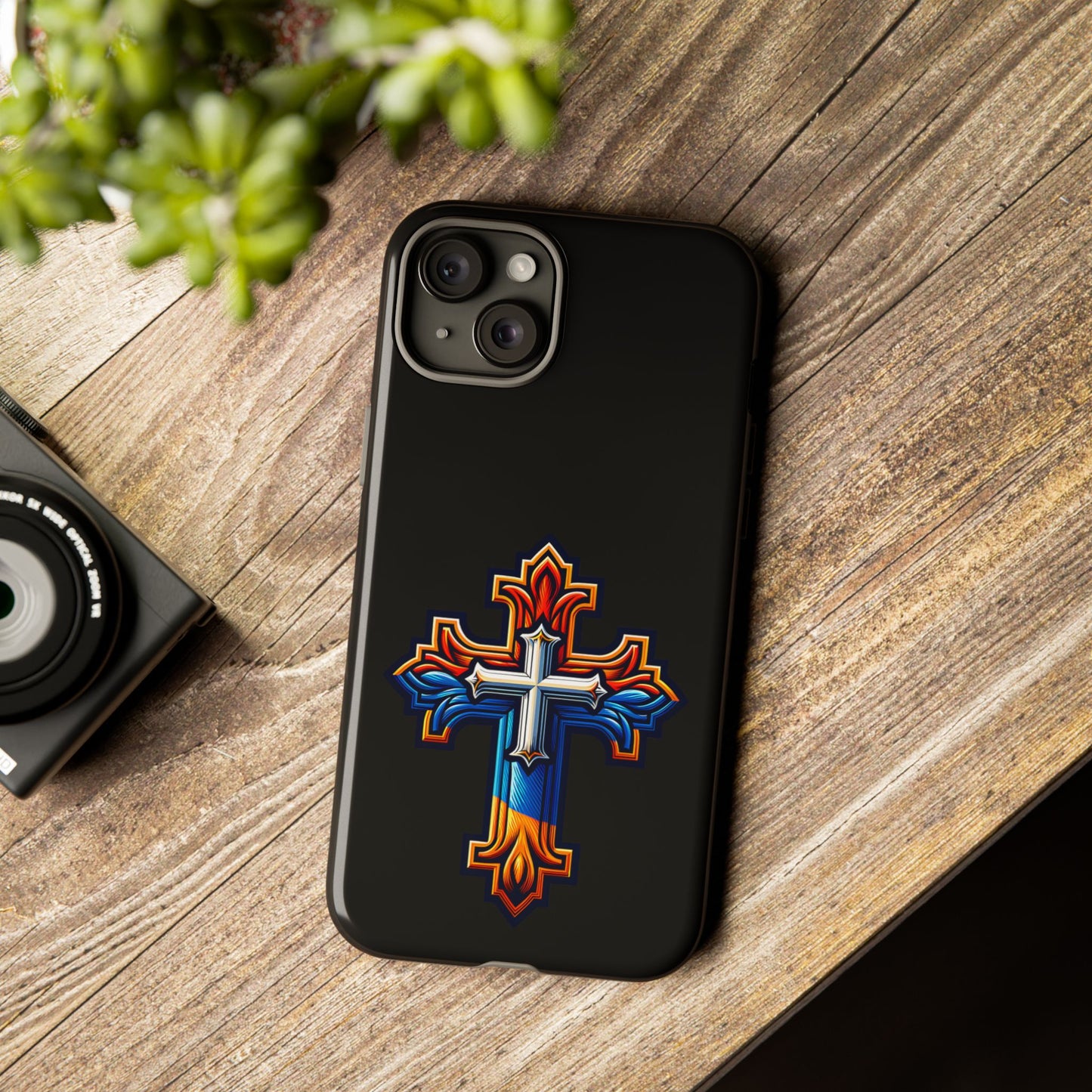Armenian Cross phone case black, tough guard phone case