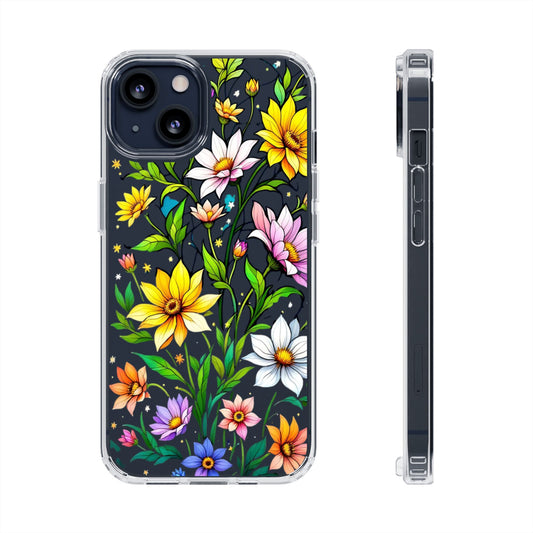 Cute flower phone case, clear phone case, iPhone phone case, Samsung phone case, phone case gift