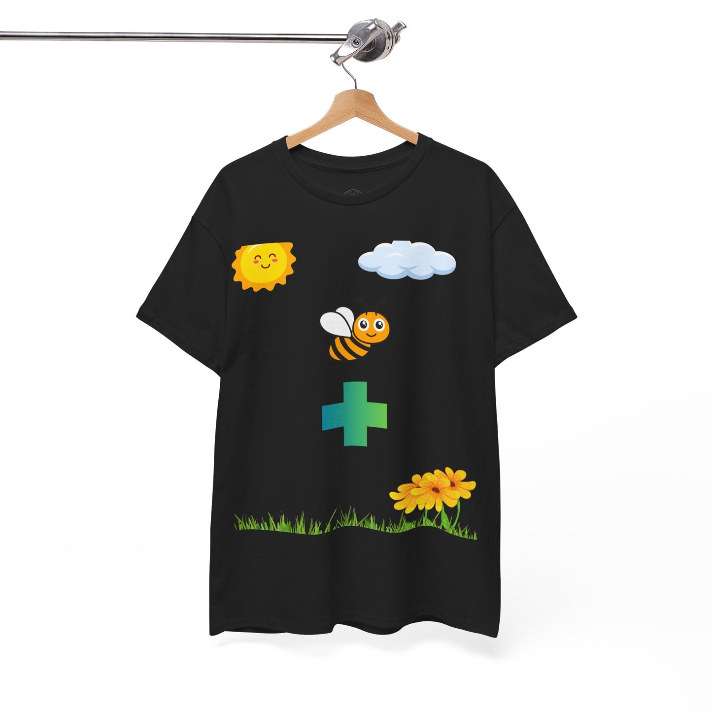 Cute be positive t-shirt. bee plus t-shirt