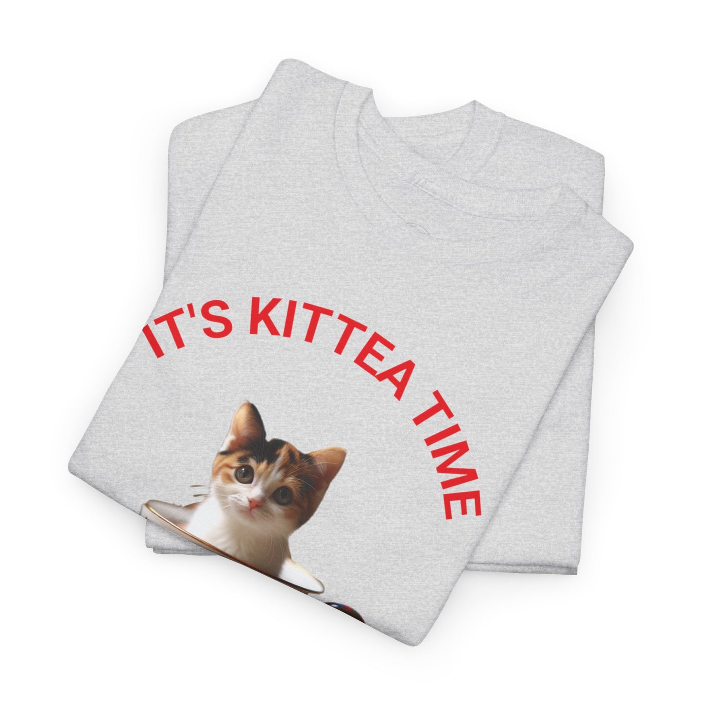 Funny Cat Lover Tee, It's Kittea Time Shirt, Unisex Cotton T-Shirt, Gift for Pet Owners, Animal Lover Apparel, Casual Wear