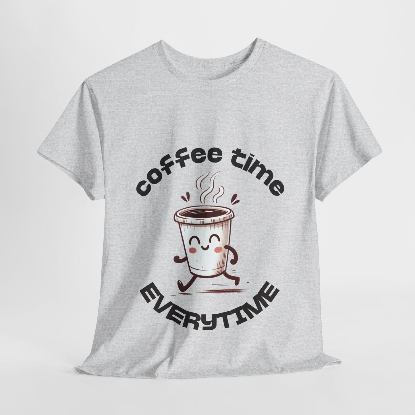Coffee time anytime T-shirt, Unisex Cotton Shirt, Cute Coffee Lover Gift, Casual Outfit, Daily Reminder T-Shirt